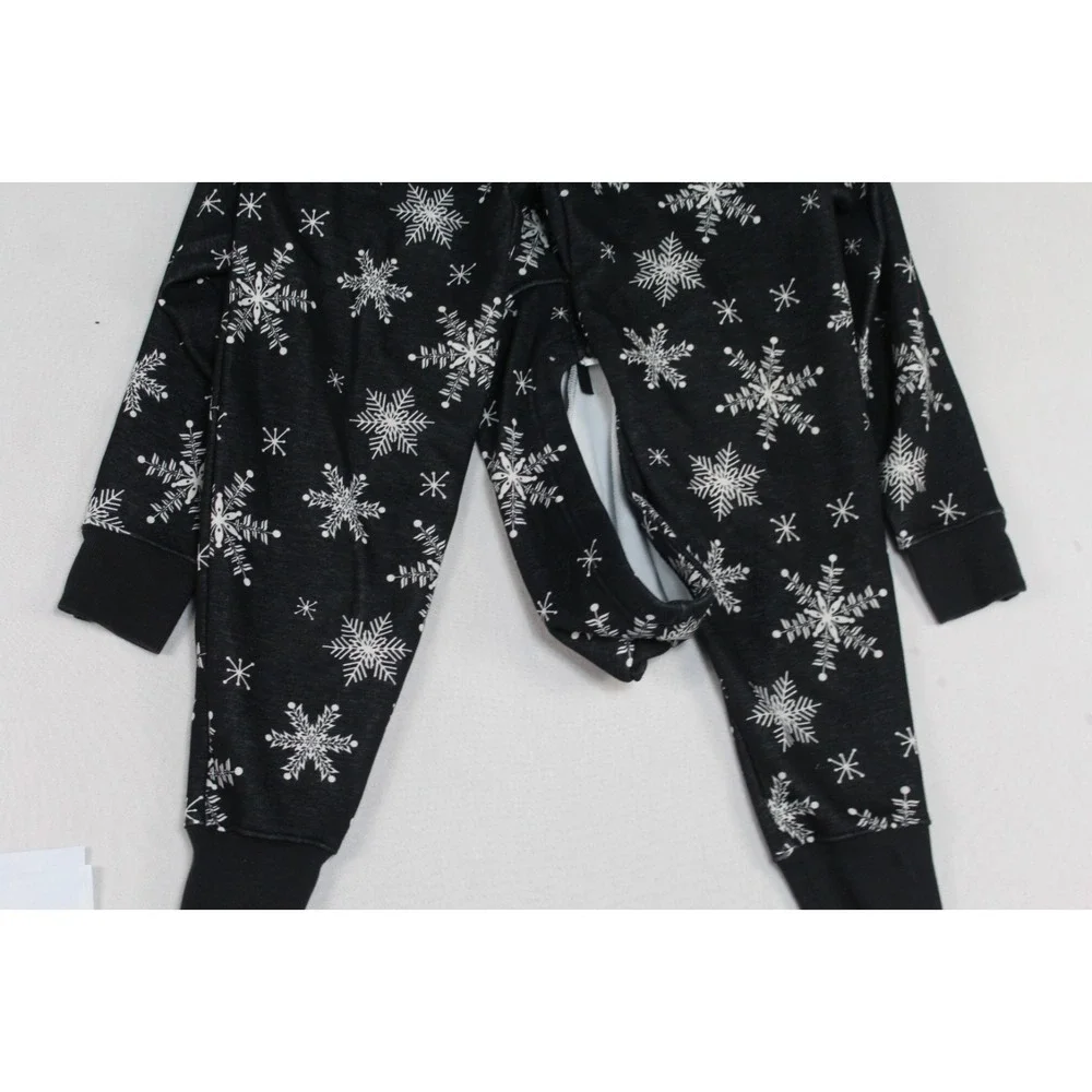 Fabletics Men Overall Black Snow Print Full Zip Hoodie Size Small